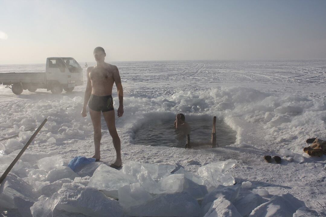 The man is in the cold